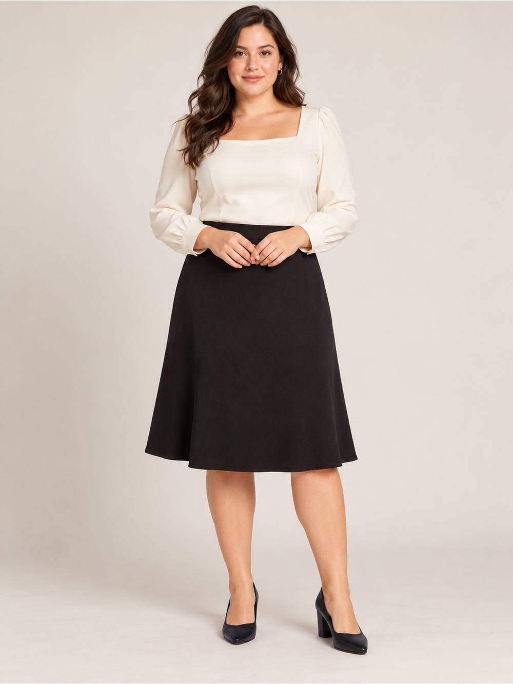 Jones New York Classic Black A-Line Skirt - Women